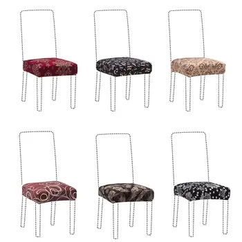 

Stretch Spandex Jacquard Dining Room Chair Seat Covers Removable Washable Anti-Dust Dinning Upholstered Chair Seat Cushion