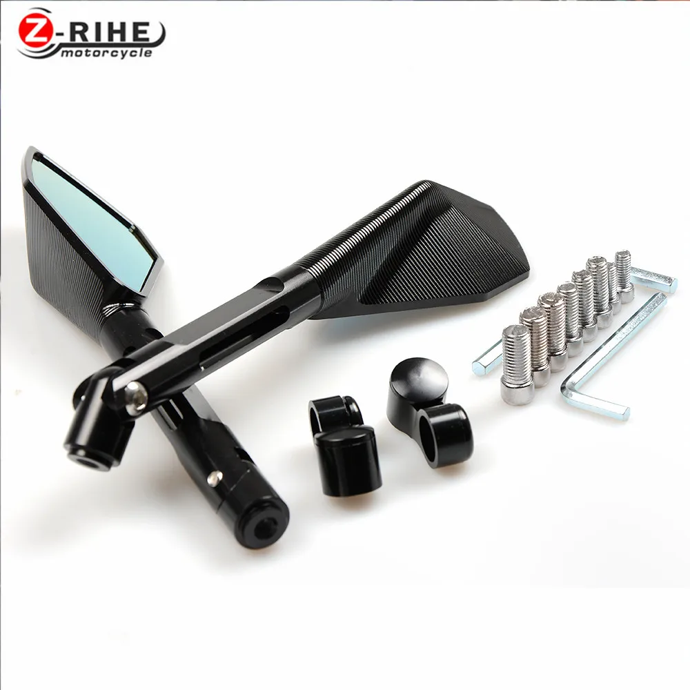 for moto Universal Motorcycle CNC Aluminium mirror motorbike moto Rearview side Mirror For Yamaha FZ6R 2009 2010 2011 FZ8 2011 2