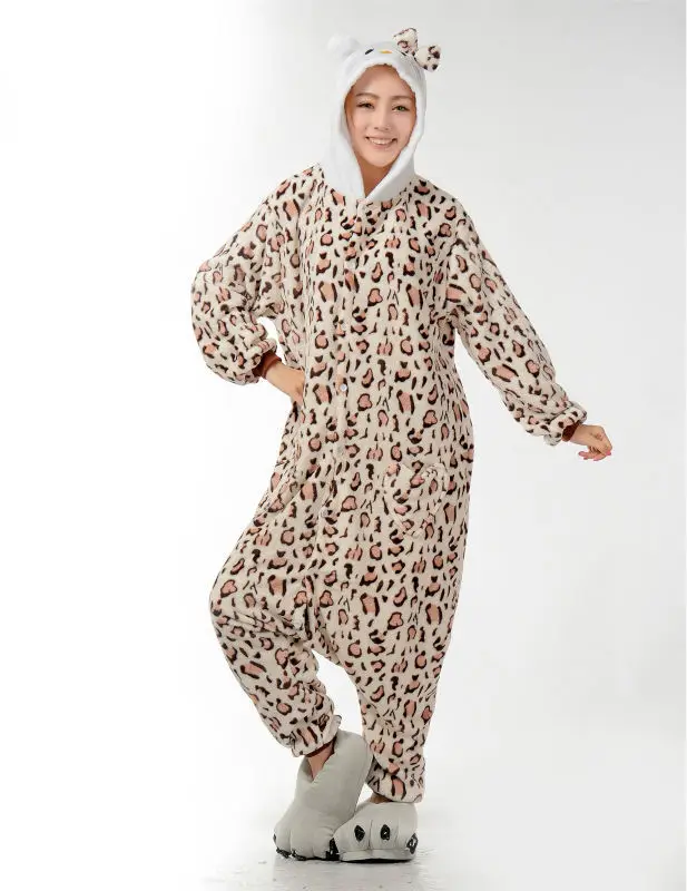 Мужские Женские мультфильм Leopard взрослых животных Комбинезоны onsie пижамы Комбинезоны для женщин C370 S/M/L/XL/ XL