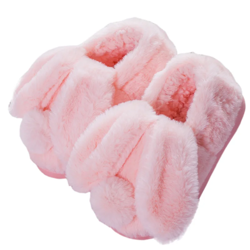 

Winter Kids Baby Shoes Children Cotton Solid Slippers Home Indoor Baby Cartoon Cute Rabbits Ear Warm Soft Girls Boys Shoes