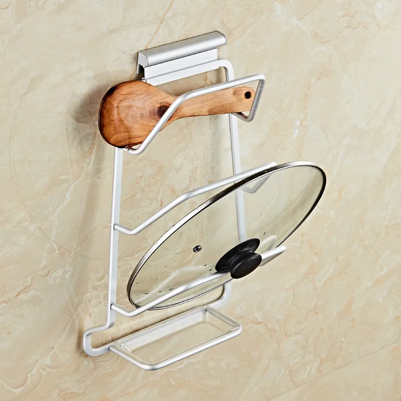 

Free punching new space aluminum lid rack multi-function kitchen storage rack cutting board shelf spatula