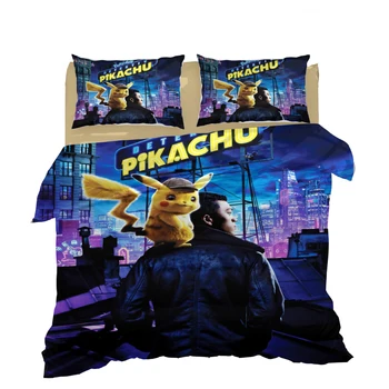 

Home Textiles 2/3PCS 3D Cartoon Design Digital Printing Bedding Set Duvet Cover Pillowcase Dropshippig pokemon