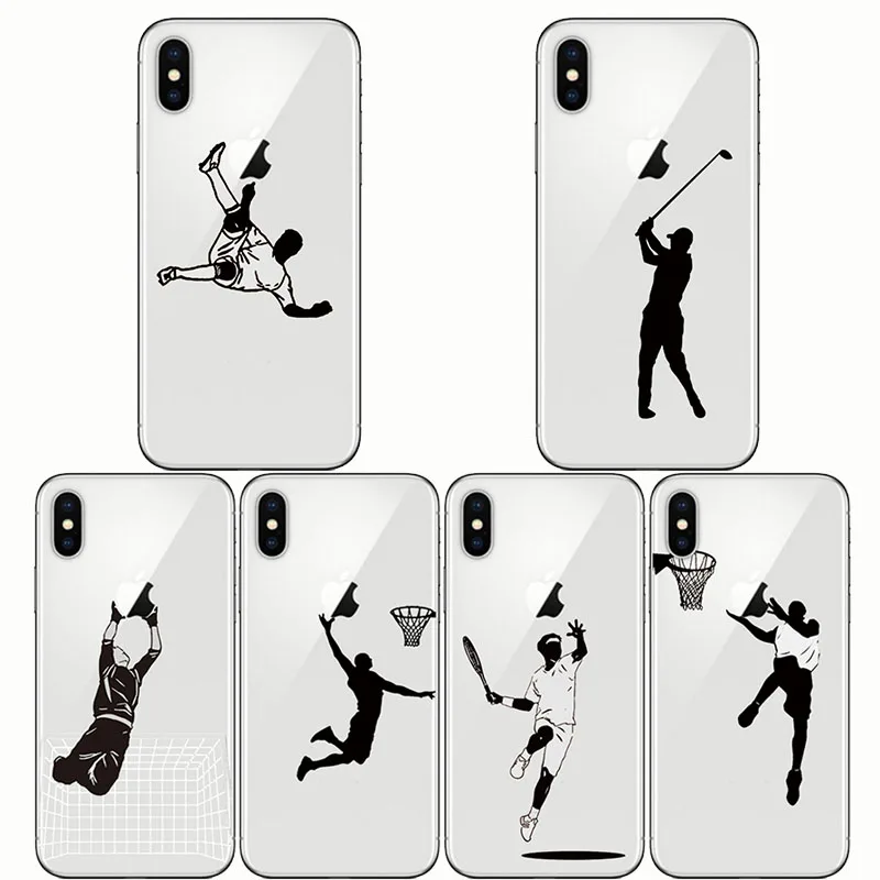 

Baseball Football Soccer Tennis Golf American style Sports Athlete Soft Silicone Phone Cases Cover for Iphone 5 6 6S 7 8 Plus XR
