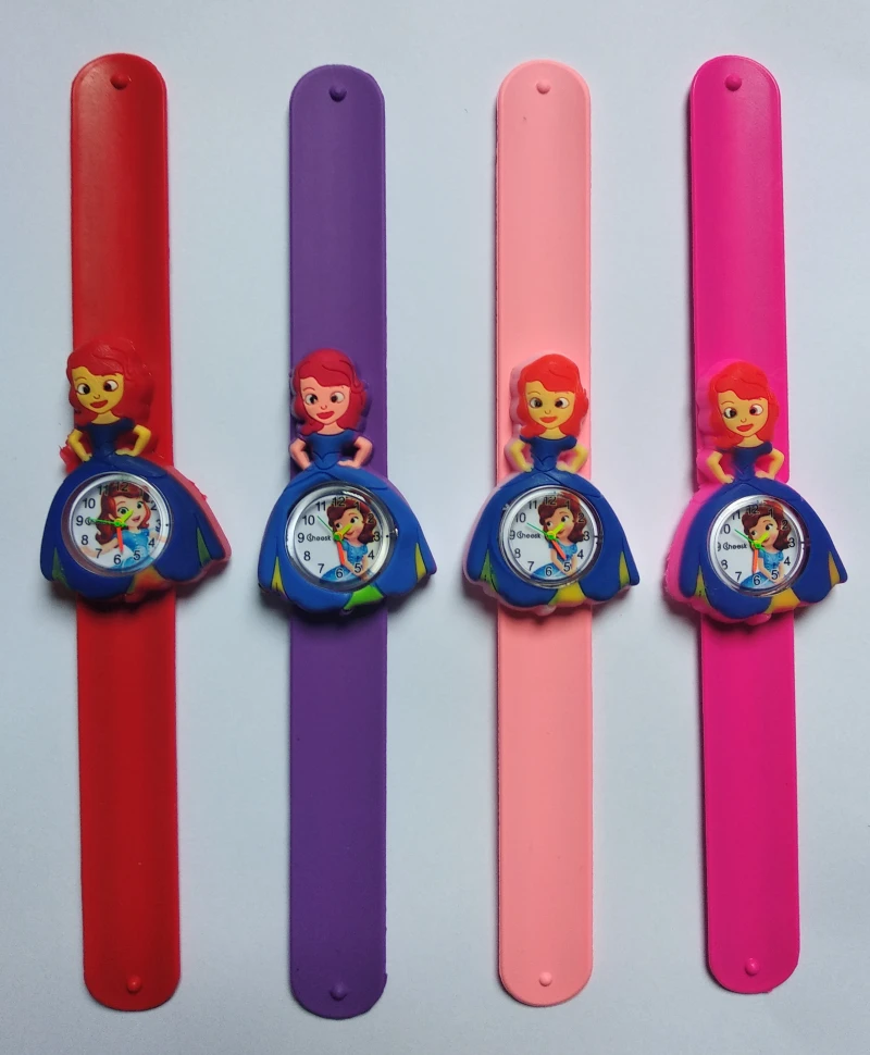 С изображением мультипликационных персонажей для детей часы принцессы 2019 Прохладный 4D каучуковый ремешок Детские часы для девочек часы