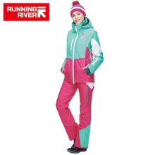 RUNNING RIVER Бренд Зимний Тёплый Женский Горнолыжный и Сноубордический Костюм С Мембраной Водонепроницаемый Паропроницаемый 3 Цвета 5 Размеров Для Активного Отдыха На Открытом воздухе#N6414+O6444