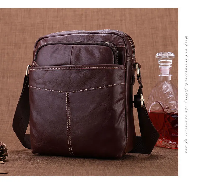 Новый модный мужской портфель из натуральной кожи, небольшой деловой портфель, винтажная мужская сумка через плечо, мужская сумка в стиле