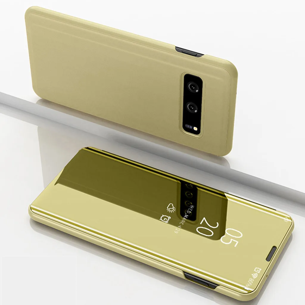 

For Samsung Galaxy S10E 5.8 inch phone case Shockproof luxury Mirror Plating Sleep Wake Flip Leather Case z7