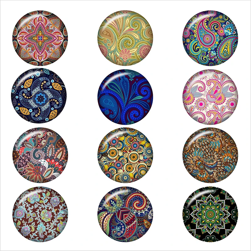 Vintage-Bohemia-flower-glass-snap-button-jewelry-DIY-Round-photo-cabochons-flat-back-DA1311