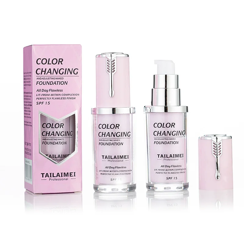 

New Arrival 40ml Color Changing Foundation Makeup Base Nude Face Liquid Cover Concealer Dropshipping maquiagem TSLM1