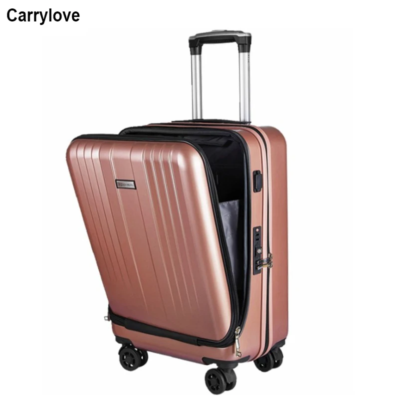 CARRYLOVE 2" дюймовый Спиннер багаж чемодан для путешествия Сумка на колесиках - Цвет: gold pink