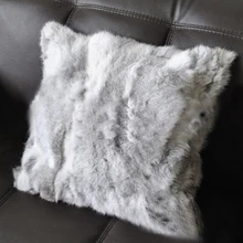 Секция натуральный кролик меховая подушка крышка кроличья шкура Чехлы для подушек декоративные подушки диванные подушки Рождественский подарок