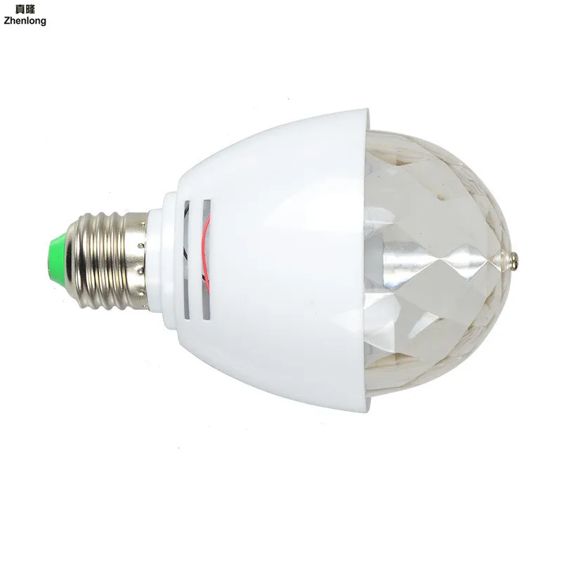 E27 B22 3W AC90 260V цветной Авто вращающийся RGB светодиодный сценический светильник