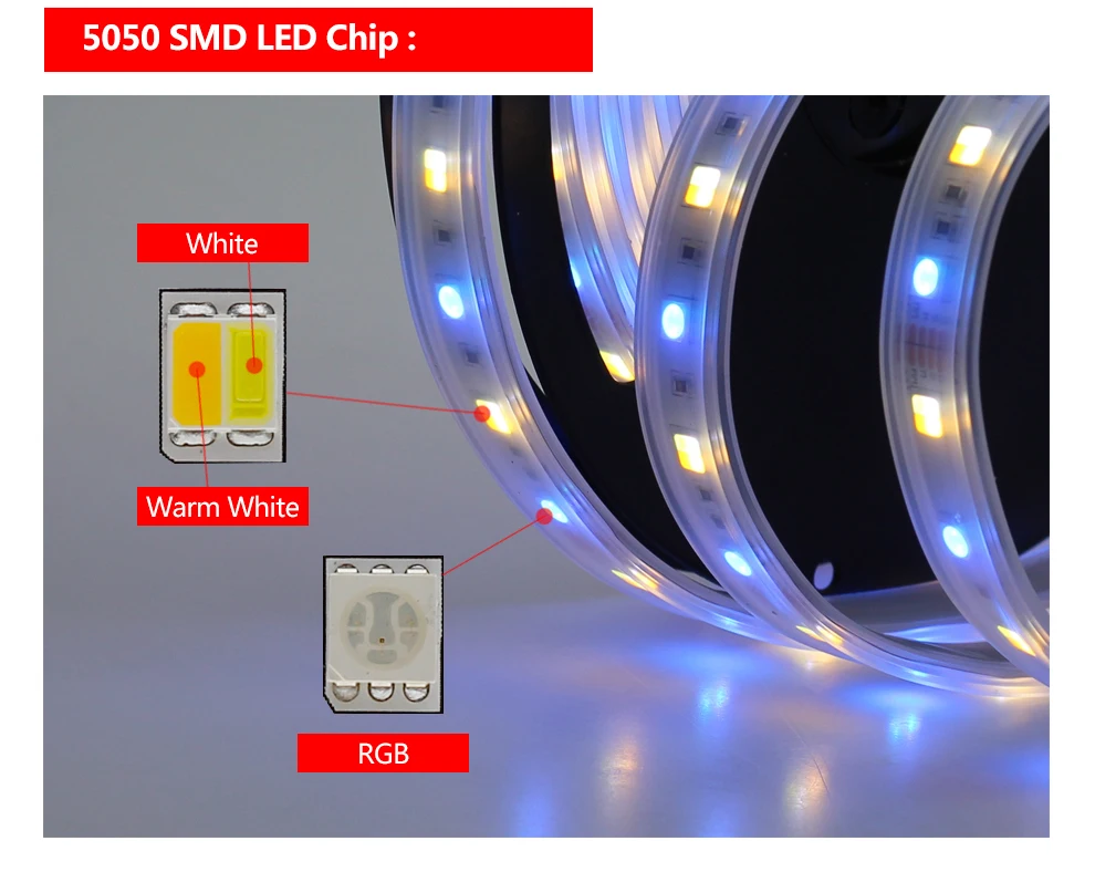 RGB+ CCT Светодиодная лента 5050 SMD 60 светодиодный s/m 5 M RGB+ W+ WW полноцветная регулировка температуры 5 цветов в одном чипе 5 м/лот RGBW Светодиодная лента