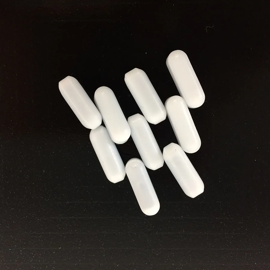 C6x20mm PTFE Магнитный миксер мешалки PTFE без кольцевая Опора простые мешалки белый тефлон магнитные палочки, упаковка из 10