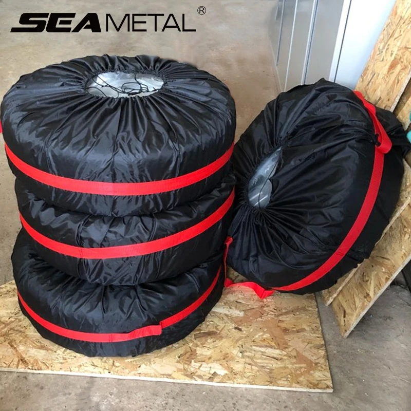 

SEAMETAL Car Spare Tire Covers Wheel Protection Tire Cover Universal For 13 14 15 17 18 19 20 Auto Tyre Covers Accessories 4pcs