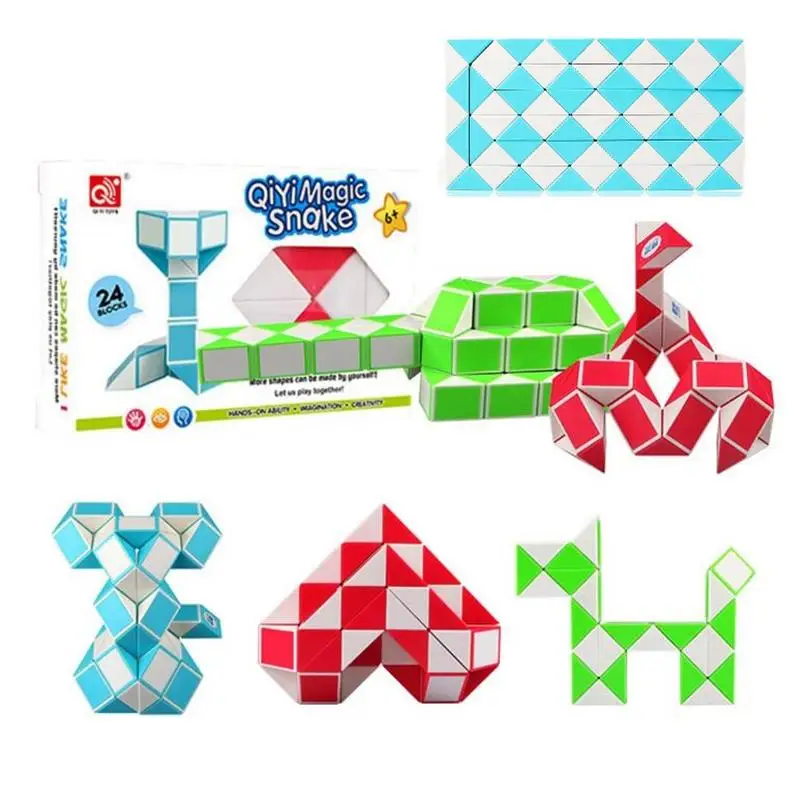 

NEW QIYI 3D Colorful Magic Ruler 24/36/48/60/72 Segments Snake Twist Cube Puzzle Kid Educational Toy for Children