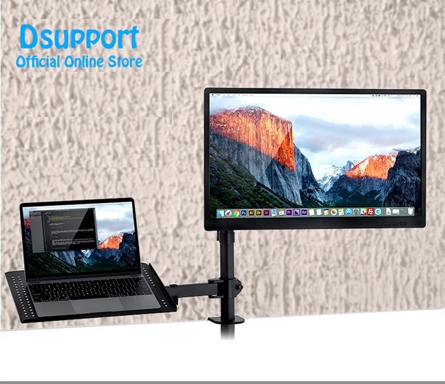 Full Motion 10" 27" Monitor Holder Mount Arm laptop tray mount 2 in 1