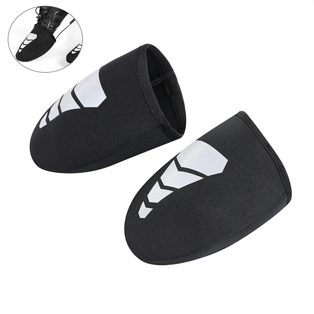 

Bike Cycling Shoe Cover Man Women Warm Windproof Racing Bicycle Lock Shoes Toe Cover Black Half Palm overshoes for Outdoor Sport
