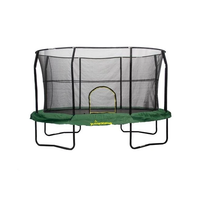 Bazoongi Kids JK812GR Jumpking Oval 8 x 12 ft. Kids Trampoline With Solid Green Pad
