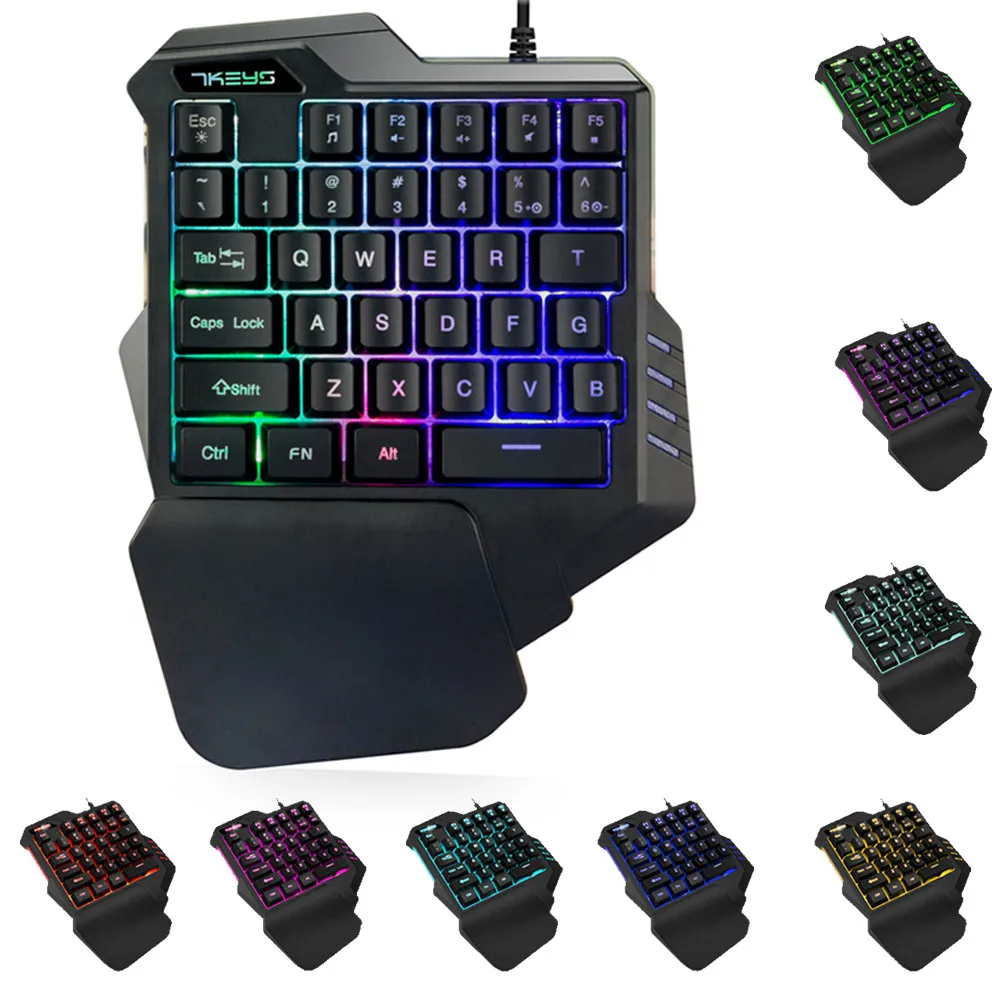

G30 Wired Gaming Keyboard with LED Backlight 35 Keys One-handed Membrane Keyboard Gaming Keyboards Mini Keypad YE3.1