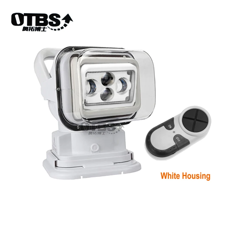 

OTBS 7Inch 360 Degree Remote Control 4D Led Search Light 60W Marine Searchlight Spot light For Boats Car Vehicle Off Road