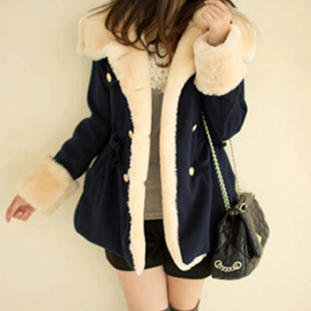 Зимнее женское длинное хлопковое пальто, куртка из искусственного меха, толстое плюшевое шерстяное пальто, женское пушистое теплое пальто, верхняя одежда размера плюс