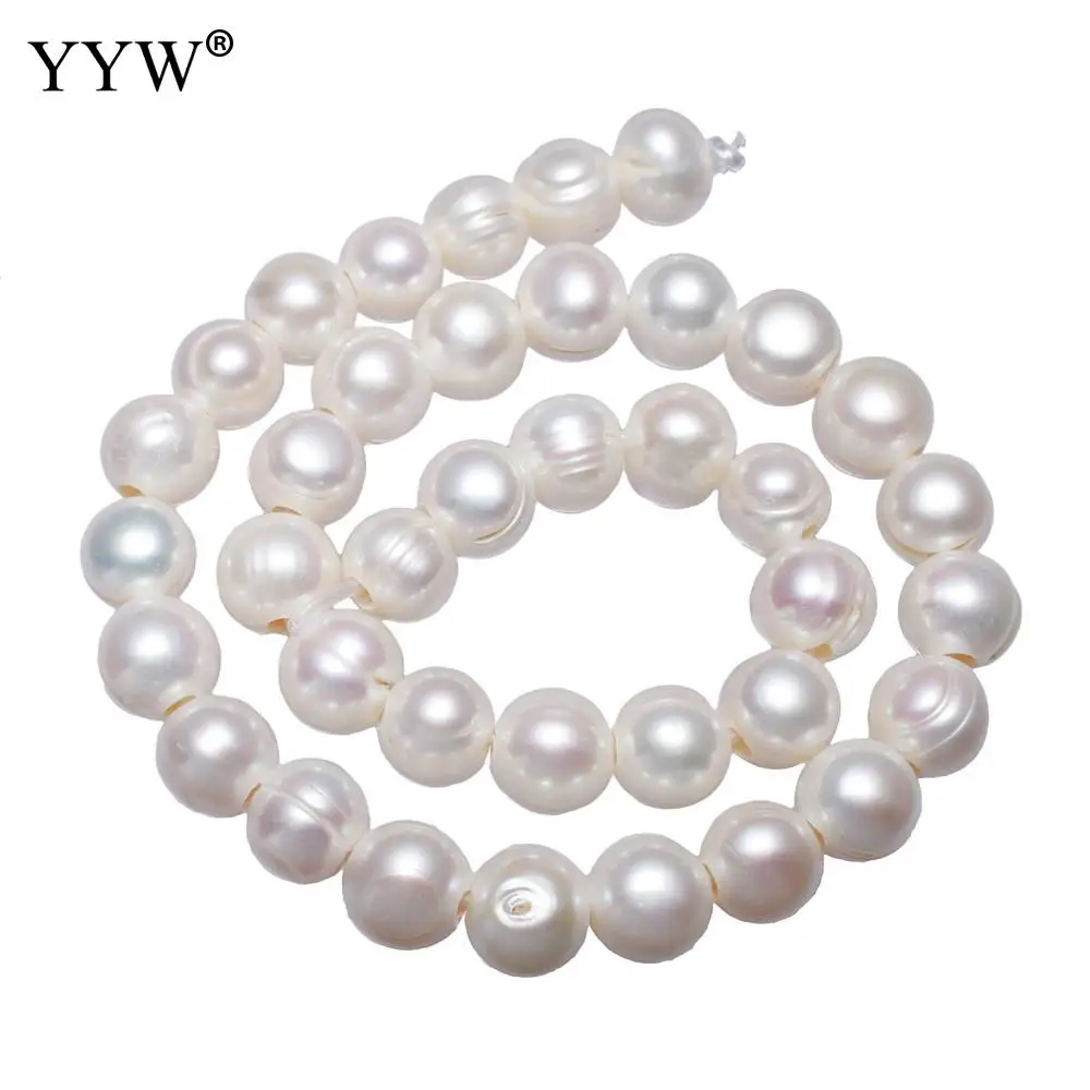 

AAA Cultured Potato Freshwater Pearl Beads with troll white 11-12mm Approx 3mm Sold Per 15.3 Inch Strand