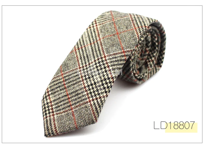 Fashion Wool Ties For Men Skinny Solid Casual Neckties Corbata Slim Striped Necktie for Wedding Gift Suit Cravat Accessories - Цвет: LD18807