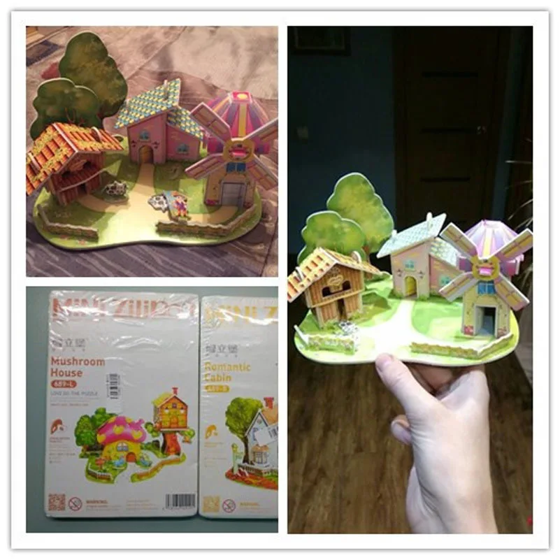 

3D DIY Puzzle Jigsaw Baby toys Kid Early learning education Castle Construction pattern gift For Children Brinquedo