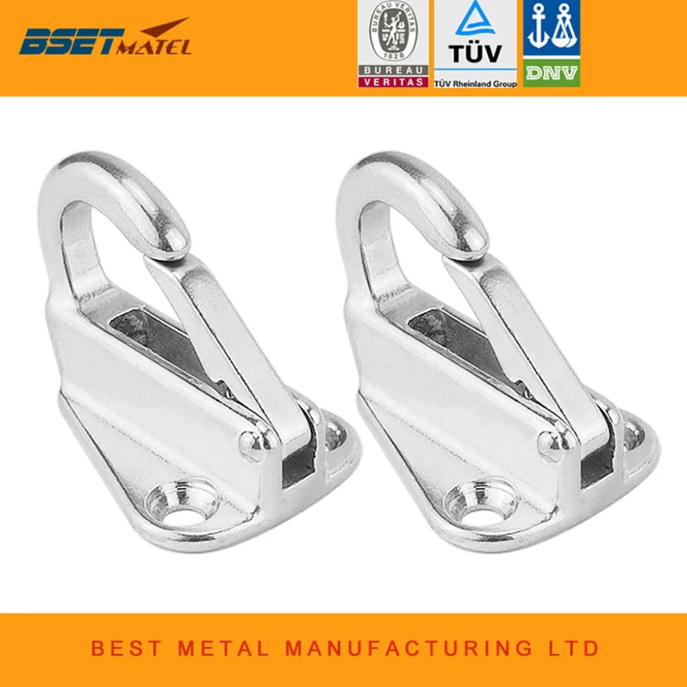 BSET MATEL 2PCS 43mm Stainless Steel 316 Fending Hook Fender Spring Hook Snap  Attach Rope Boat Sail Tug Ship marine Hardware