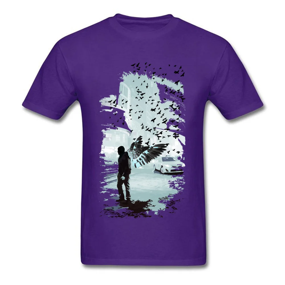 Angel In Manhattan Top T-shirts Short Sleeve Family 2018 Discount Men Summer Tops Tees Family T-shirts O Neck Pure Cotton Angel In Manhattan purple