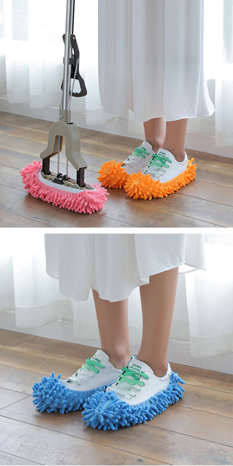 UNTIOR Dust Mop тапочки; обувь для мытья полов; легко чистить; для ванной; для офиса; для кухни; многофункциональные швабры; тапочки; обувь; 5 цветов