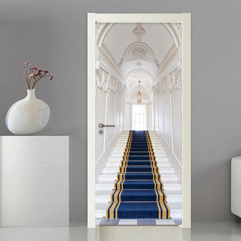 Photo Wallpaper 3D Stereo Stairs European Style Door Sticker Wallpaper Modern Creative Living Room Bedroom Home Decor 3D Poster high quality european style angel stairs photo mural wallpaper hotel living room door decor mural sticker pvc vinyl wallpaper 3d