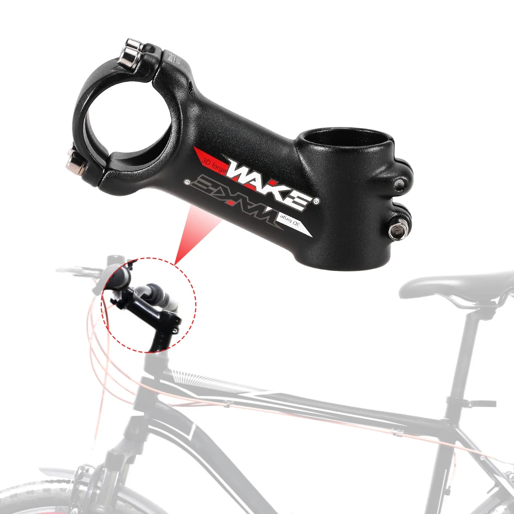 Wake Stem 31.8mm MTB Front Rod Stem Part 60/70/80/90/100mm Aluminum Alloy Road Bike Stem 25 Degree Bicycle Handlebar Stem