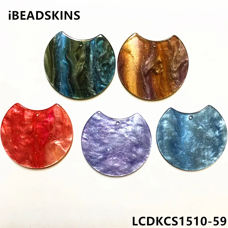 New Arrival! 37x30mm 50pcs/lot Acrylic Imitate Starry Sky Effect Round