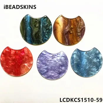 

New arrival! 37x30mm 50pcs/lot acrylic imitate Starry sky effect round-shape charm for earring/Jewelry DIY(As shown)