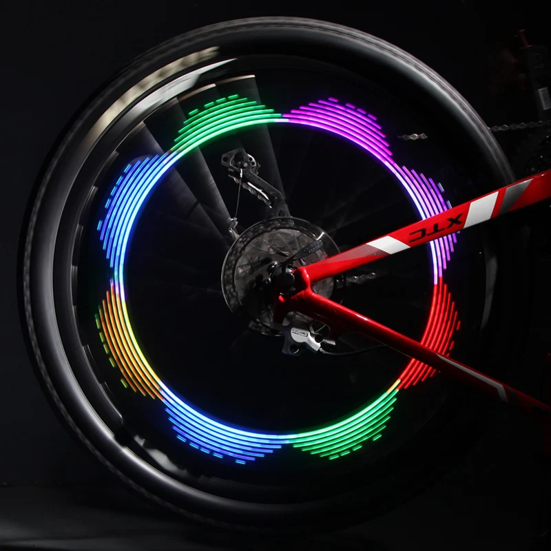 Perfect Cool 2 Side 14 LED bicycle Night Waterproof Wheel Signal Lamp Reflective Rim Rainbow Tire Bikes Bicycle Fixed Spoke Warn IPX-5 3