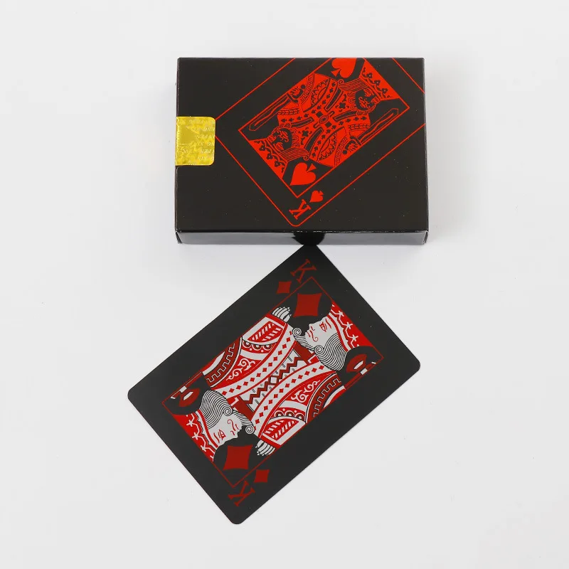 Пластиковые игральные карты для фокусов, покерные карты Iskambil Destesi Karty Do Gry ПВХ водонепроницаемые карты для покера, карточная игра - Цвет: 6.3X8.9CM red silver
