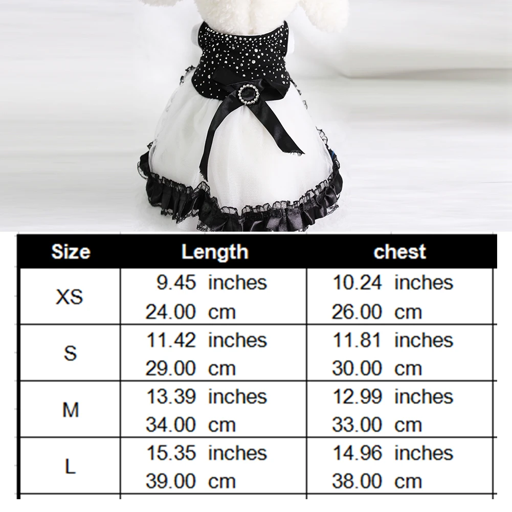 

Small Dog Puppy Pet Princess Tutu Dress Lace Bowknot Party Dress Costume Clothes