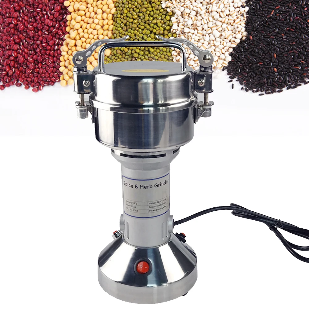 

DULONG Electric stainless steel automatic grinder machine for grain herbals spices coffee cereal beans milling for home use