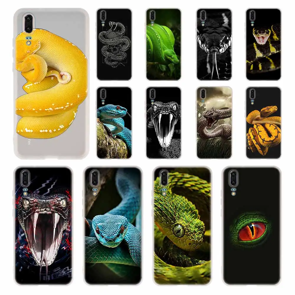 

Skull snake Phone Case For Huawei P8 P9 Lite 2017 P10 P20 P30 Lite Plus Pro P Smart 2019 Cover Soft Cover