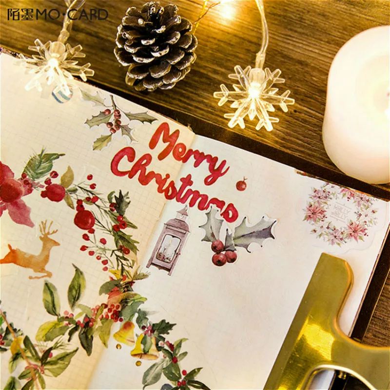 45 шт./компл. kawaii стикер для канцелярских товаров в стиле милая Пижама с рождественским принтом, пижама с рисунком дневник канцелярские принадлежности рождественские наклейки этикетки