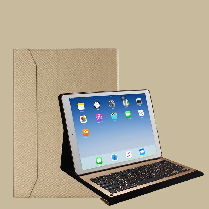 Для Ipad 9,7 дюймов алюминиевый сплав Сплит покрытие клавиатуры Bluetooth Отделяемая Клавиатура кожаный гаджет A1822 A1823
