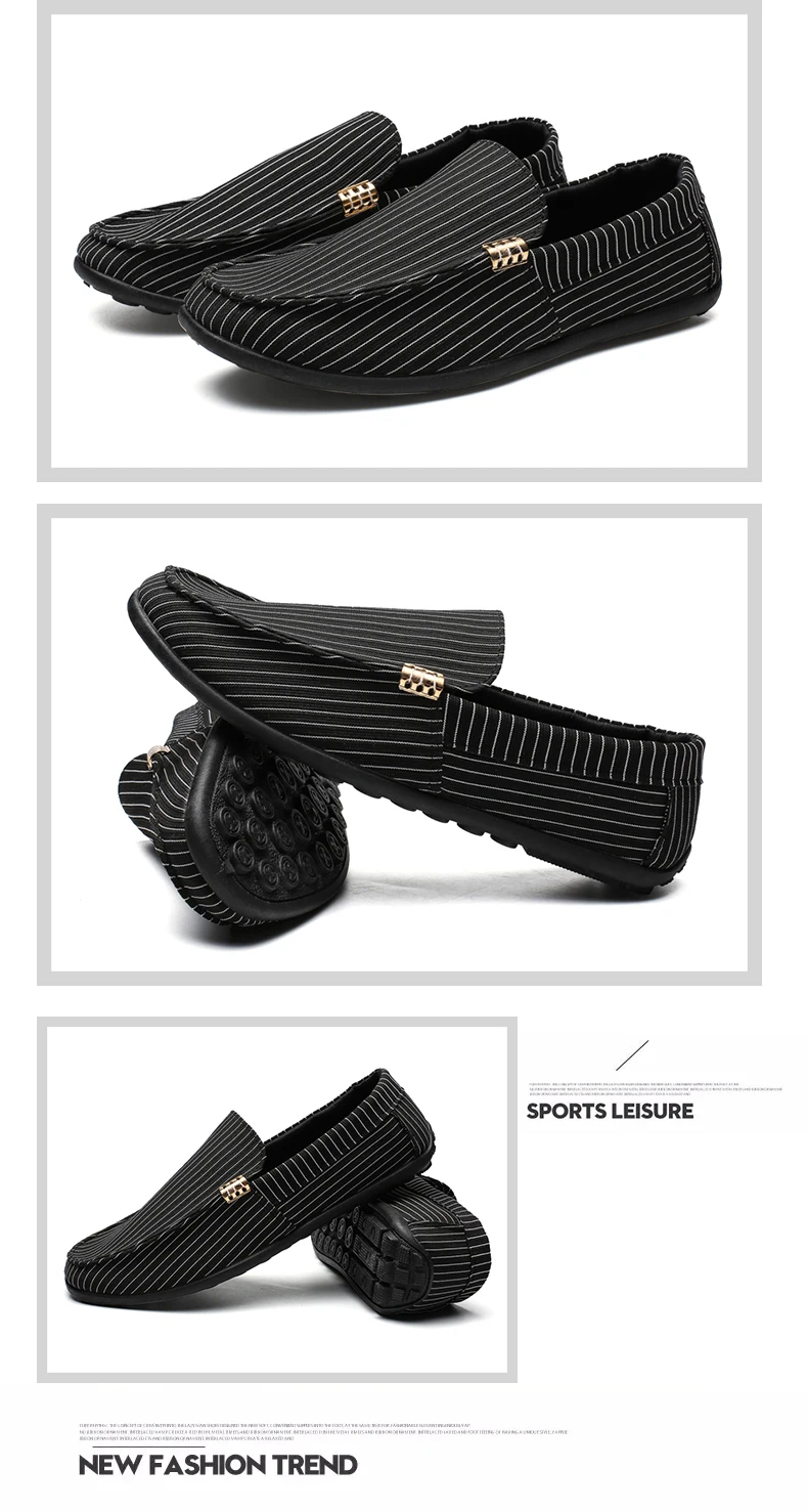 Brand Fashion Shoes Men Casual Fabric Trending Man Leisure Loafers High Top Breathable Male Slip On Boat Drive Canvas (13)