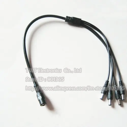 

5pcs DC Power Splitter Cable 5.5x2.1mm 1-Female To 4-Male MF Plug Adapter CCTV Camera,free shipping