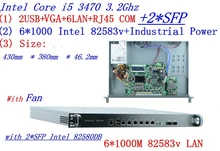 1U 6 Gigabit ethernet 2 порта SFP Поддержка Intel LGA1155 i5 3470 3,2 ГГц процессор сети маршрутизатор брандмауэра компьютер работать pfsense