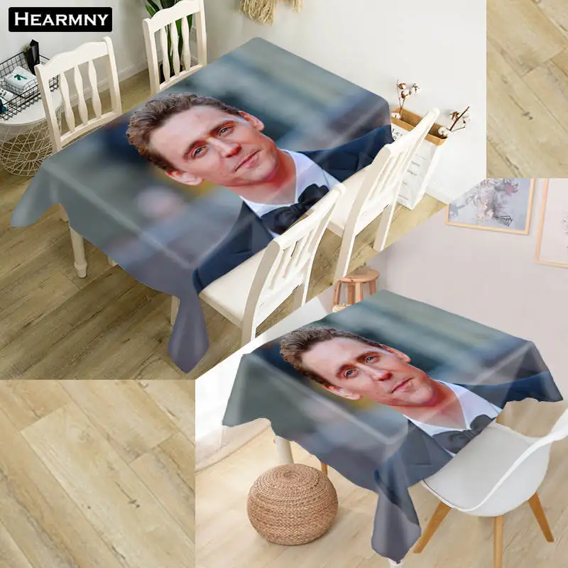 

Custom Tom Hiddleston Tablecloth Kitchen Dining Table Decorations Home Rectangular Party Table Covers Office Plain More Size