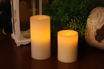 

GiveU Flameless LED Pillar Candle Real Wax with a Auto Timer for Home Wedding Festival Decoration Gift,white