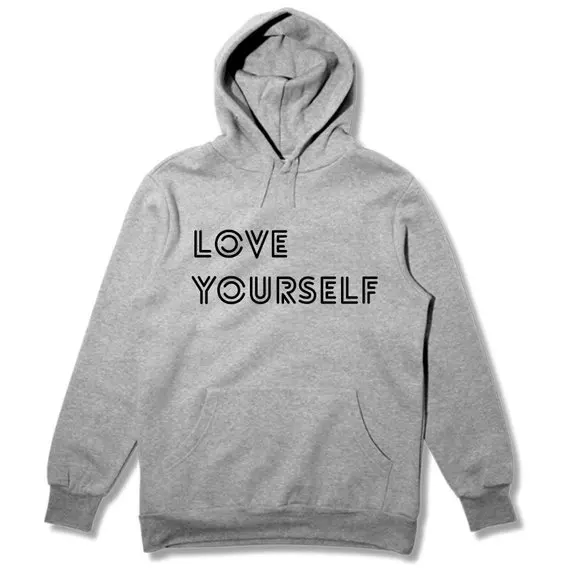 Sugarbaby Love Yourself Hoodie Long Sleeve Fashion Hoodie Love yourself Fashion Hoodie Black Grey Casual Tops drop ship