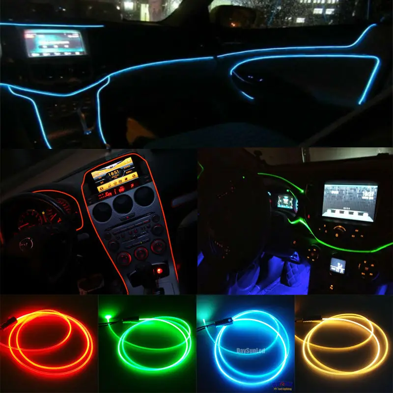 

Free Shipping New Car Atmosphere Light DIY Set 2.0mm Side Glow Fiber Cable with Light Source 1m/2m/5m Cable Car Interior Light